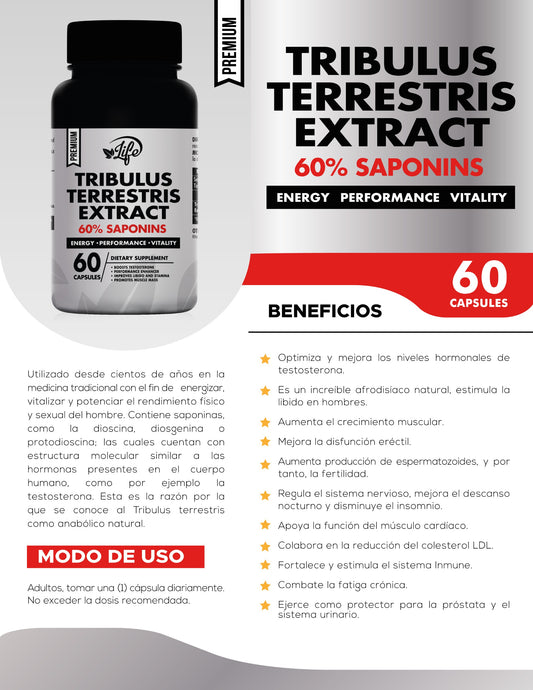 Tribulus Terrestris Extract | Testosterona Natural, Energía y Rendimiento