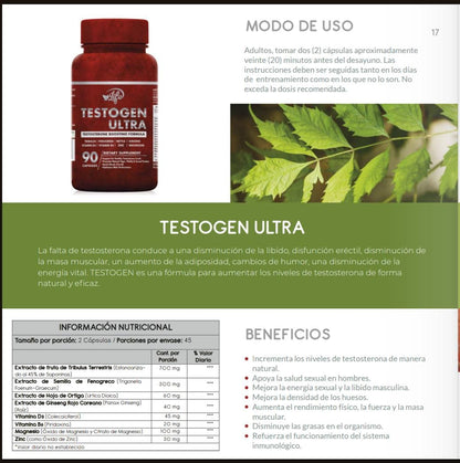 Testogen Ultra – Testosterona Natural, Energía y Vitalidad Masculina