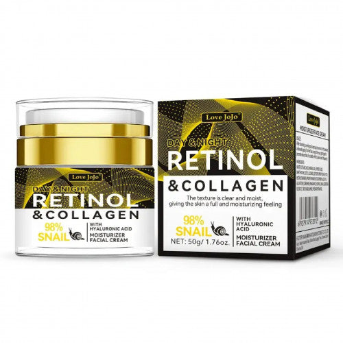 Crema Facial Antiarrugas con Retinol y Colágeno Día y Noche Love JoJo (98% Extracto de Caracol)