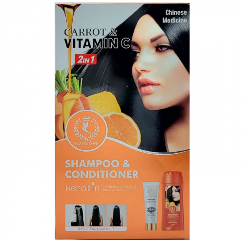 Shampoo y Acondicionador de Keratina, Zanahoria y Vitamina C Heaven Dove | Cabello Fuerte y Elástico